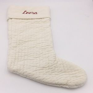 Pottery Barn Velvet Christmas Stocking Monogrammed Leera
